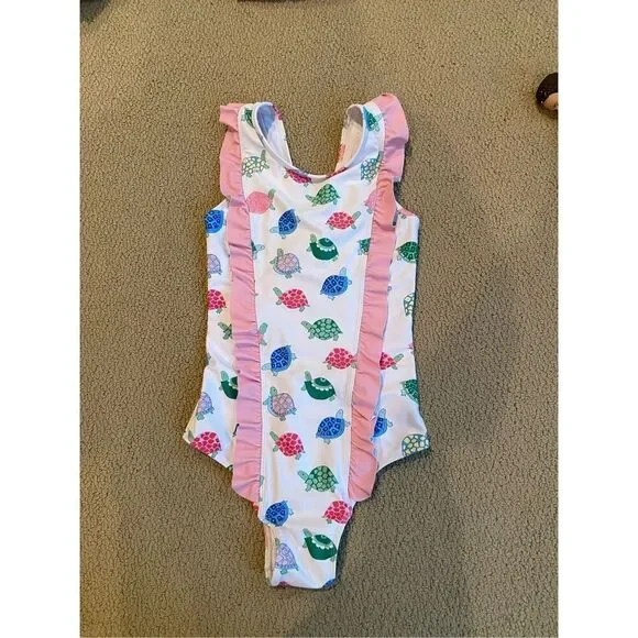 NWOT LITTLE ENGLISH Flutter one piece Snappy Turtle size 10 - Picture 1 of 5